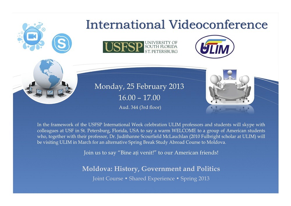 Videoconferinta cu profesorii si studentii de la USFSP, SUA